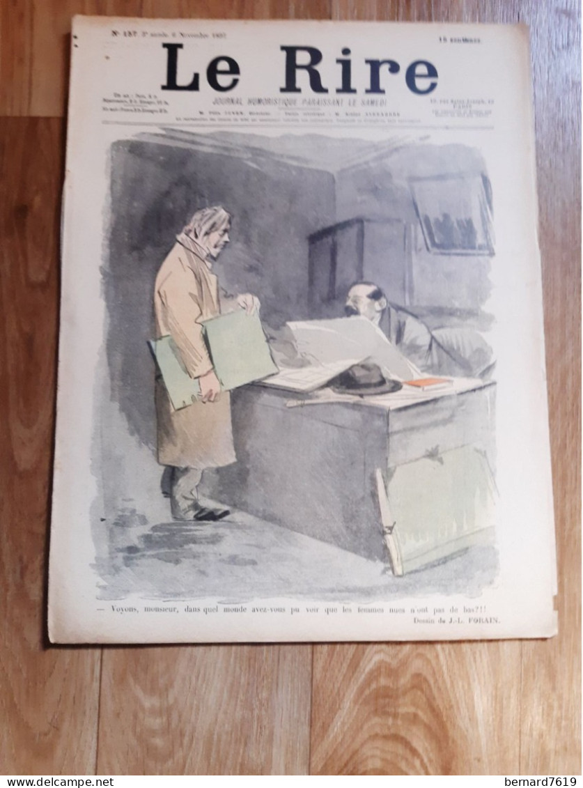 Journal Humoristique - Le Rire N°157 -   Annee 1897 - Dessin De Jl Forain -  J Abel  Faivre - 1850 - 1899