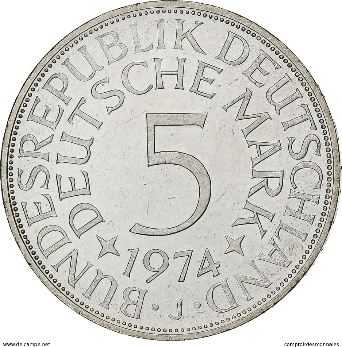 République Fédérale Allemande, 5 Mark, 1974, Hamburg, Argent, SUP+, KM:112.1 - 5 Marcos