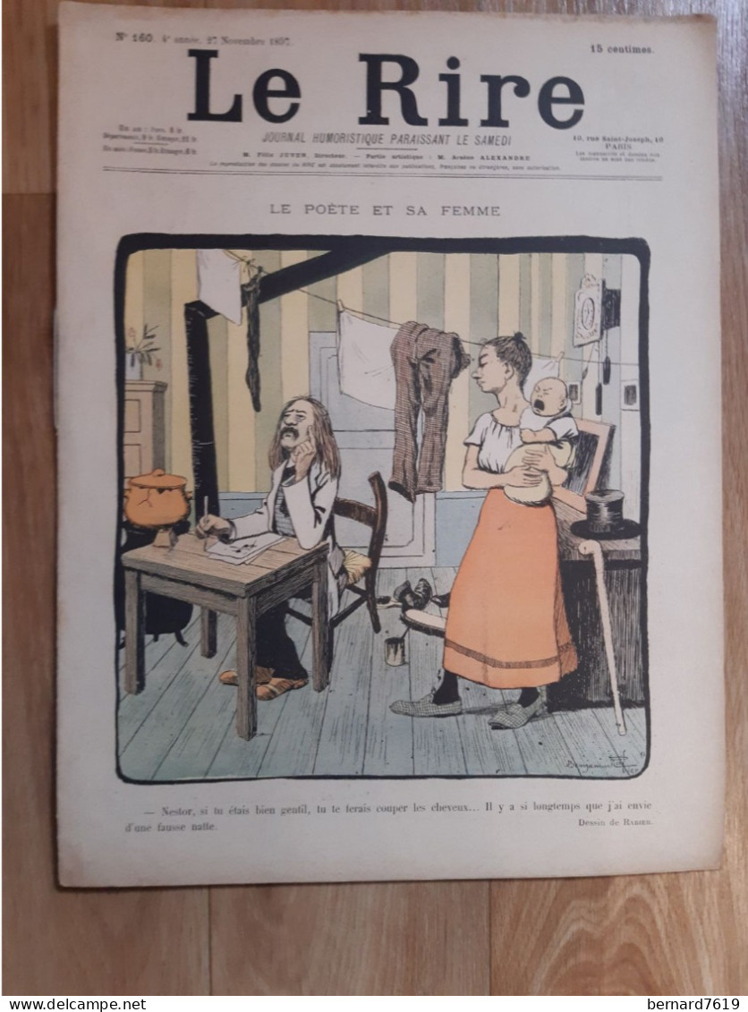 Journal Humoristique - Le Rire N° 160 -   Annee 1897 - Dessin De Benjamin Rabier - Radiguet - 1850 - 1899