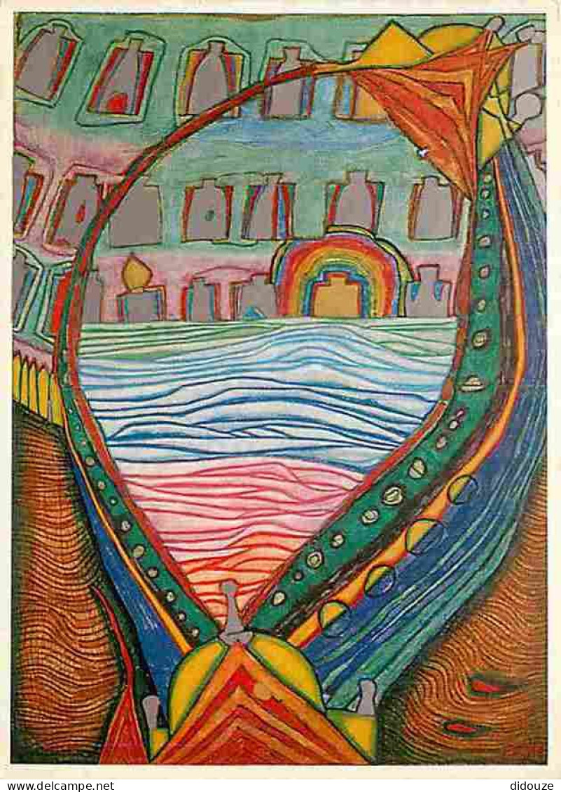 Art - Peinture - Friedereich Hundertwasser - Naufrage - La Perte De Venise - CPM - Voir Scans Recto-Verso - Malerei & Gemälde