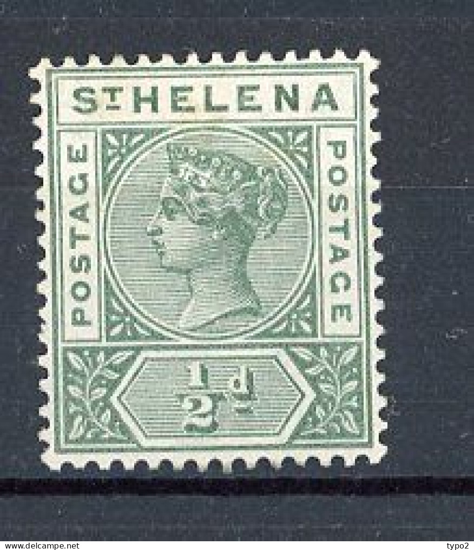 ST. HELENA  Yv. N° 20 Fil CA   *  1/2p Vert Cote  3,5 Euro BE   2 Scans - Other & Unclassified