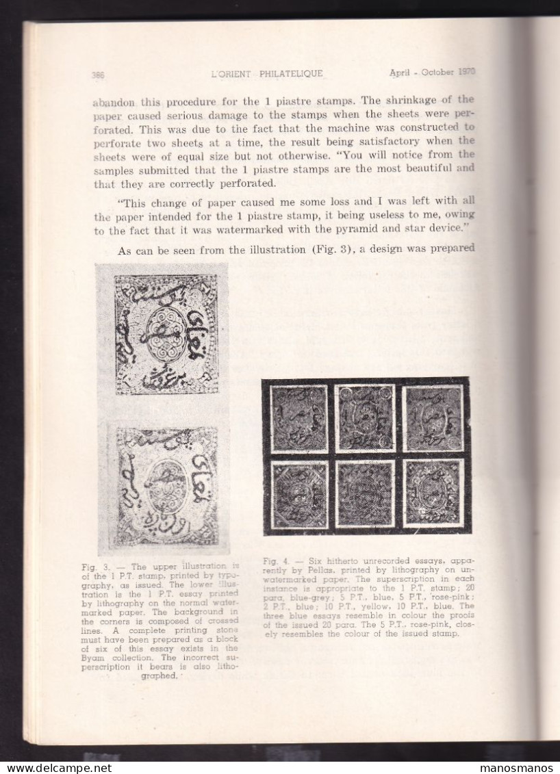 DDEE 926 -- EGYPT Magazine L' Orient Philatélique ,No 123 , April-October 1970 , 75 Pages - Original Edition - Französisch