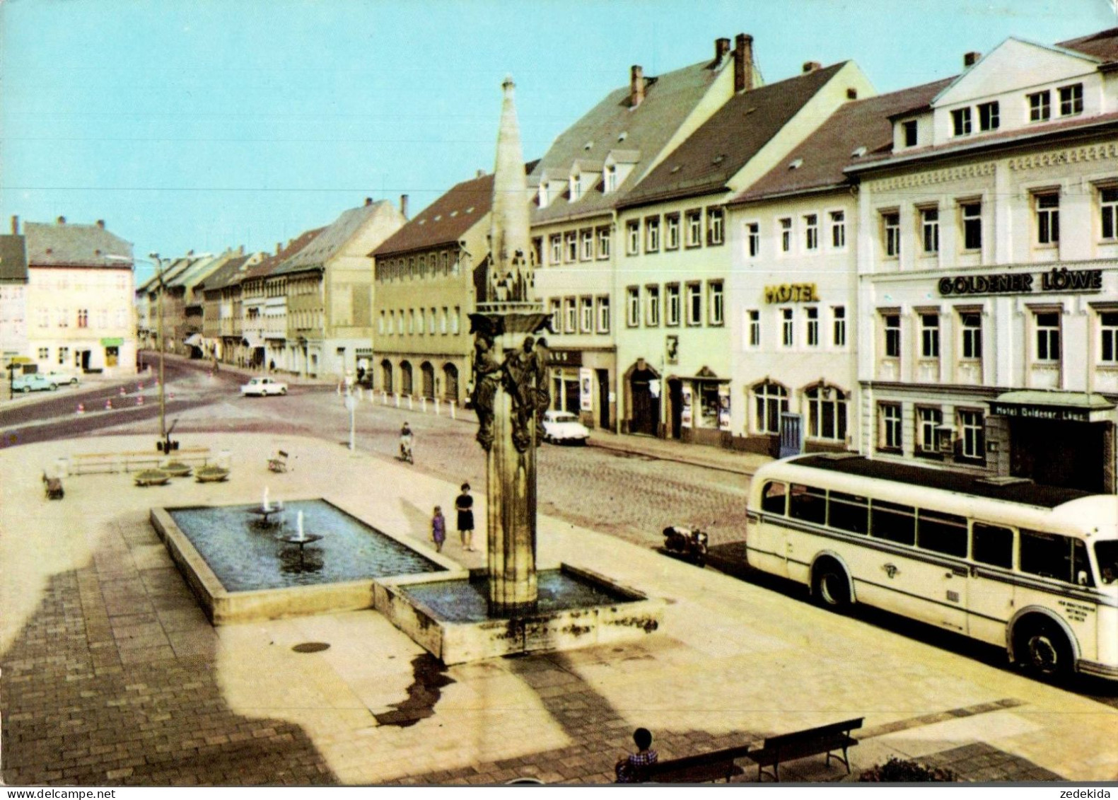 F0909 - TOP Rochlitz Bus Omnibus Ikarus Brunnen Markt - Bild Und Heimat Reichenbach - Rochlitz