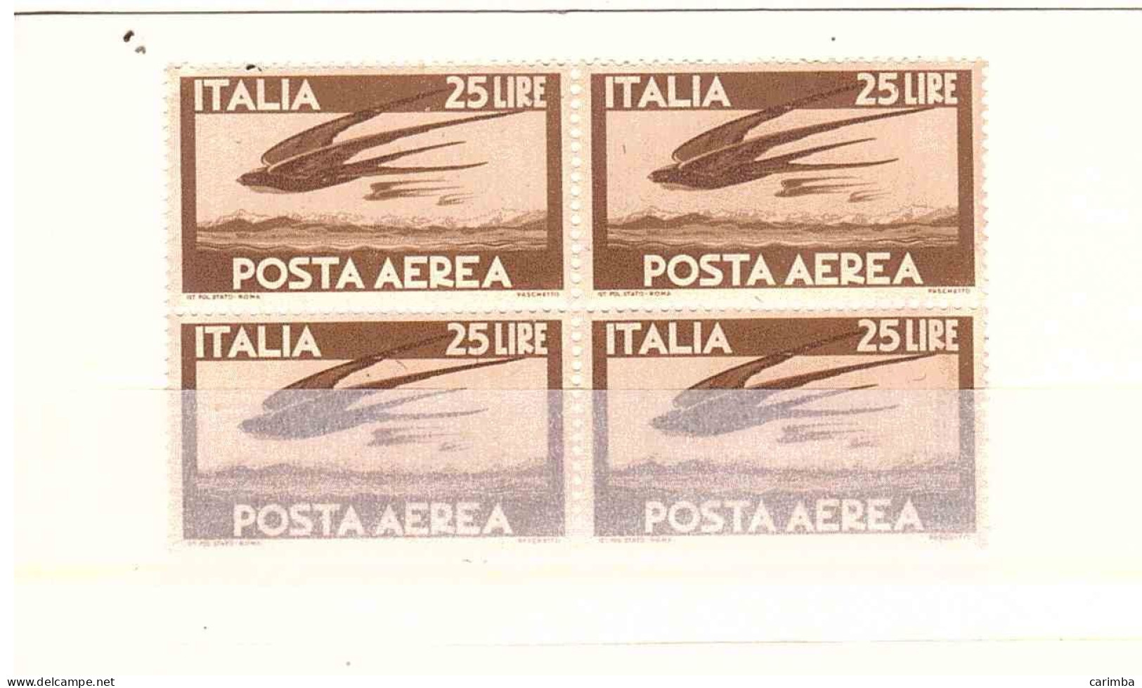 L.25 DEMOCRATICA POSTA AEREA QUARTINA - 1946-60: Neufs