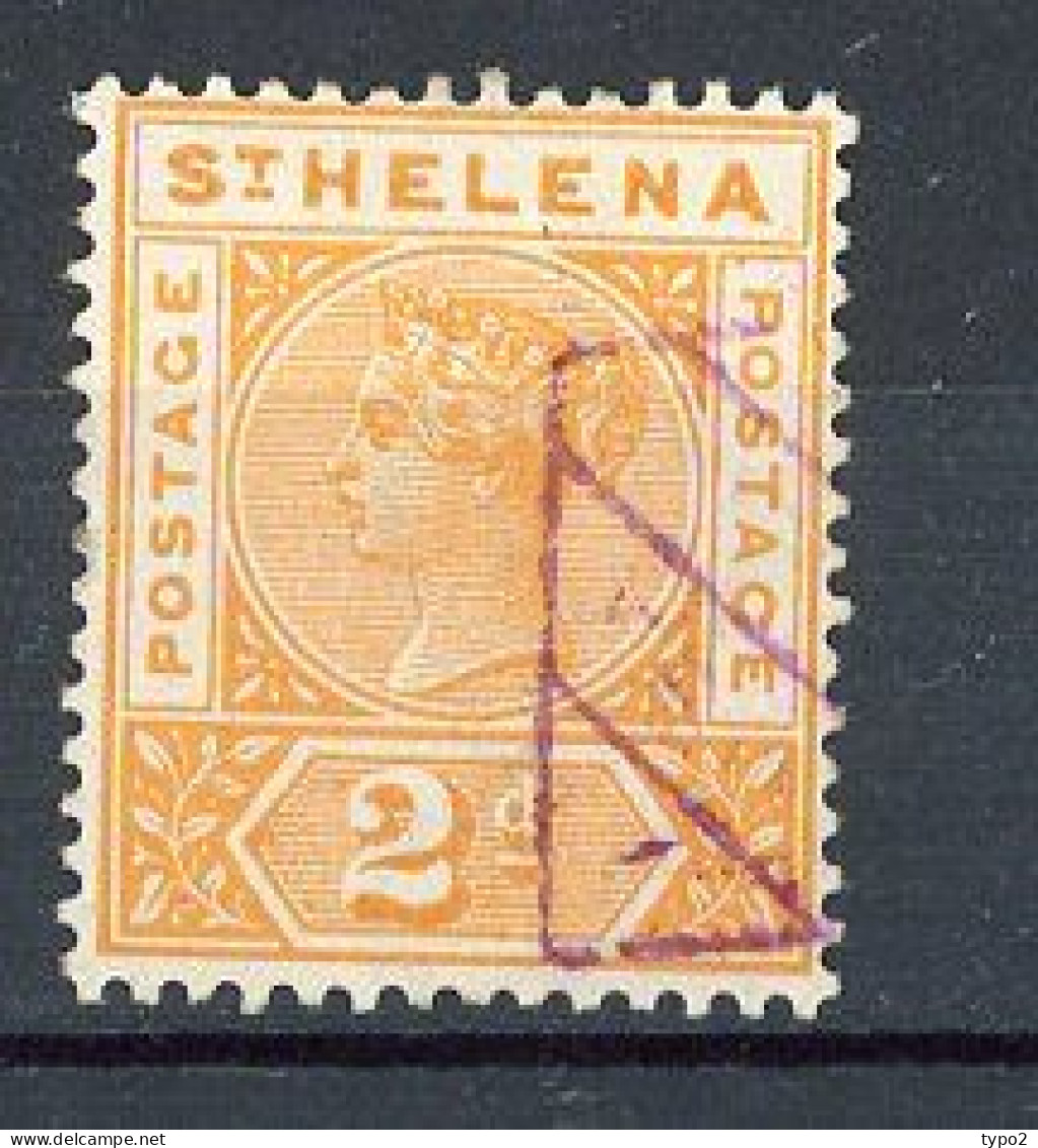 ST. HELENA  Yv. N° 23 Fil CA   (o) 2p Jaune Foncé Oblitération Annulation Cote  10 Euro BE   2 Scans - Other & Unclassified