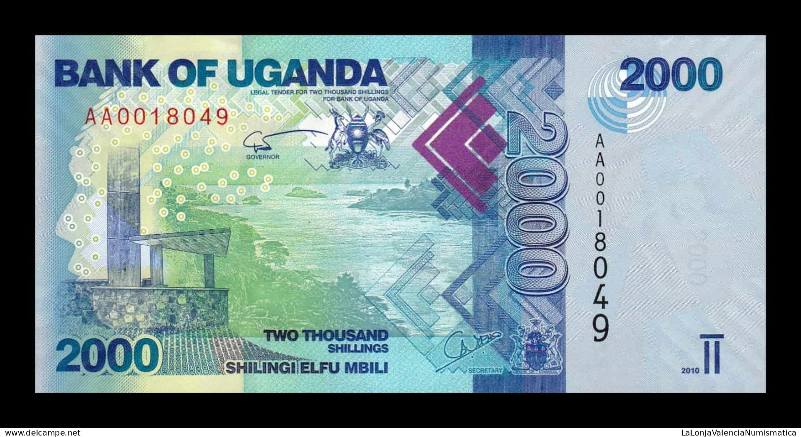 Uganda 2000 Shillings 2010 Pick 50a Sc Unc - Ouganda