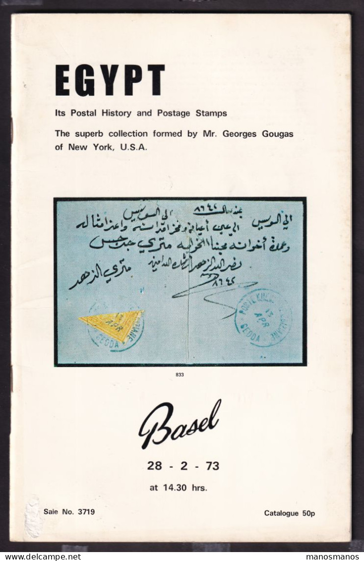 DDEE 928 -- EGYPT Famous Collection Georges Gougas - Auction Catalogue 44 Pg - Robson Lowe Basle 1973 - Catalogues De Maisons De Vente