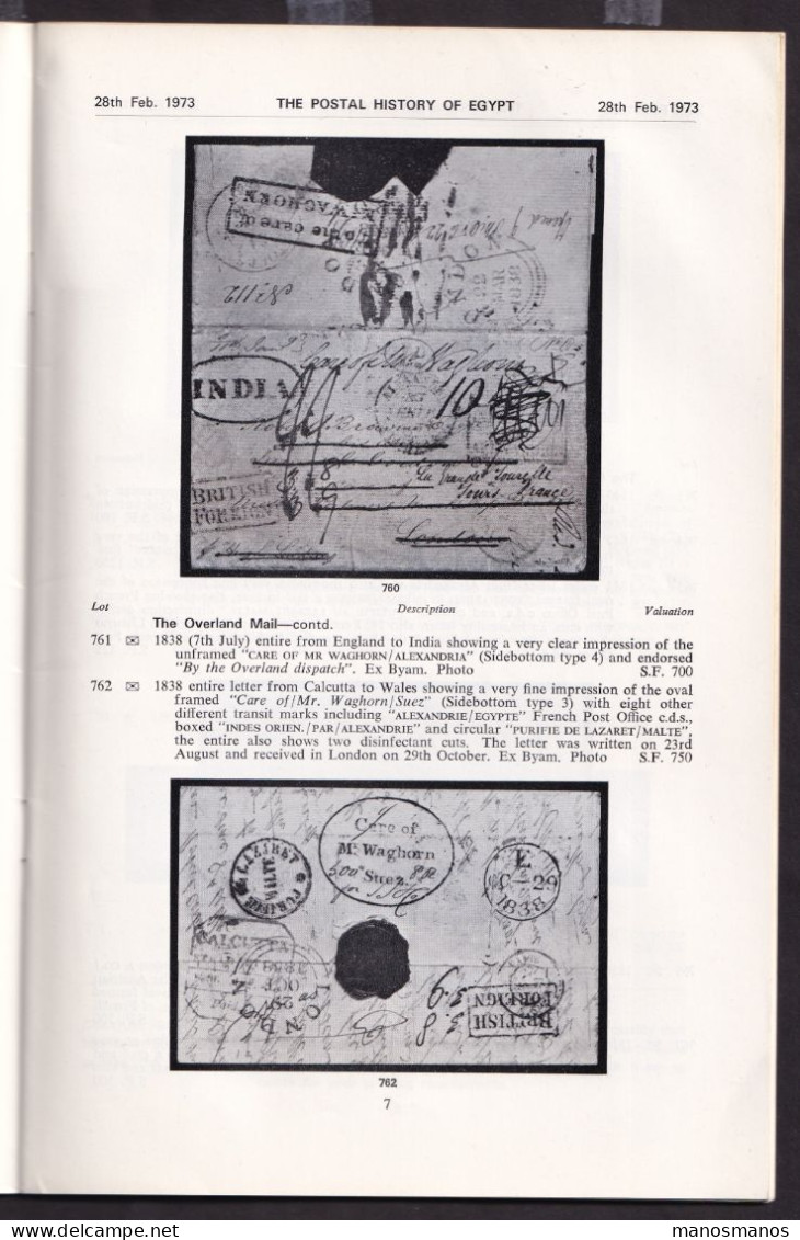 DDEE 928 -- EGYPT Famous Collection Georges Gougas - Auction Catalogue 44 Pg - Robson Lowe Basle 1973 - Catálogos De Casas De Ventas