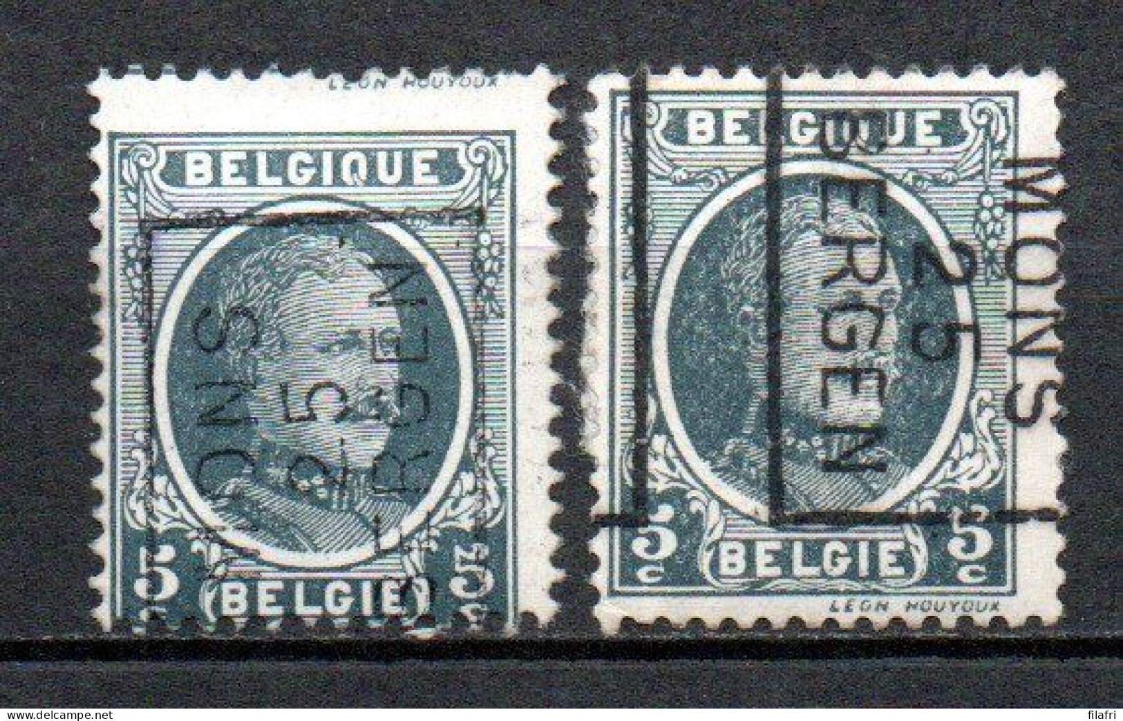 3598 Voorafstempeling Op Nr 193 - MONS 25 BERGEN - Positie A&B - Roulettes 1920-29