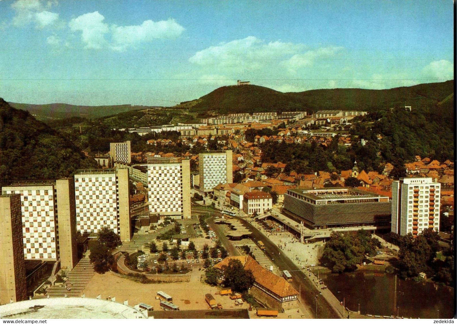 C4869 - TOP Suhl Bus Omnibus Ikarus Großplatte Neubauten Architektur - Bild Und Heimat Reichenbach - Suhl