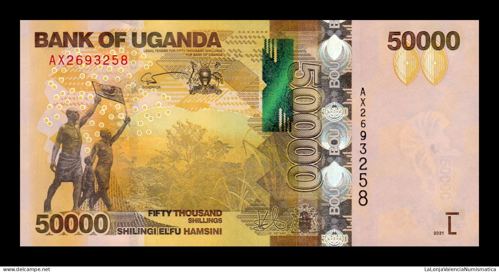 Uganda 50000 Shillings 2021 Pick 54d Sc Unc - Uganda
