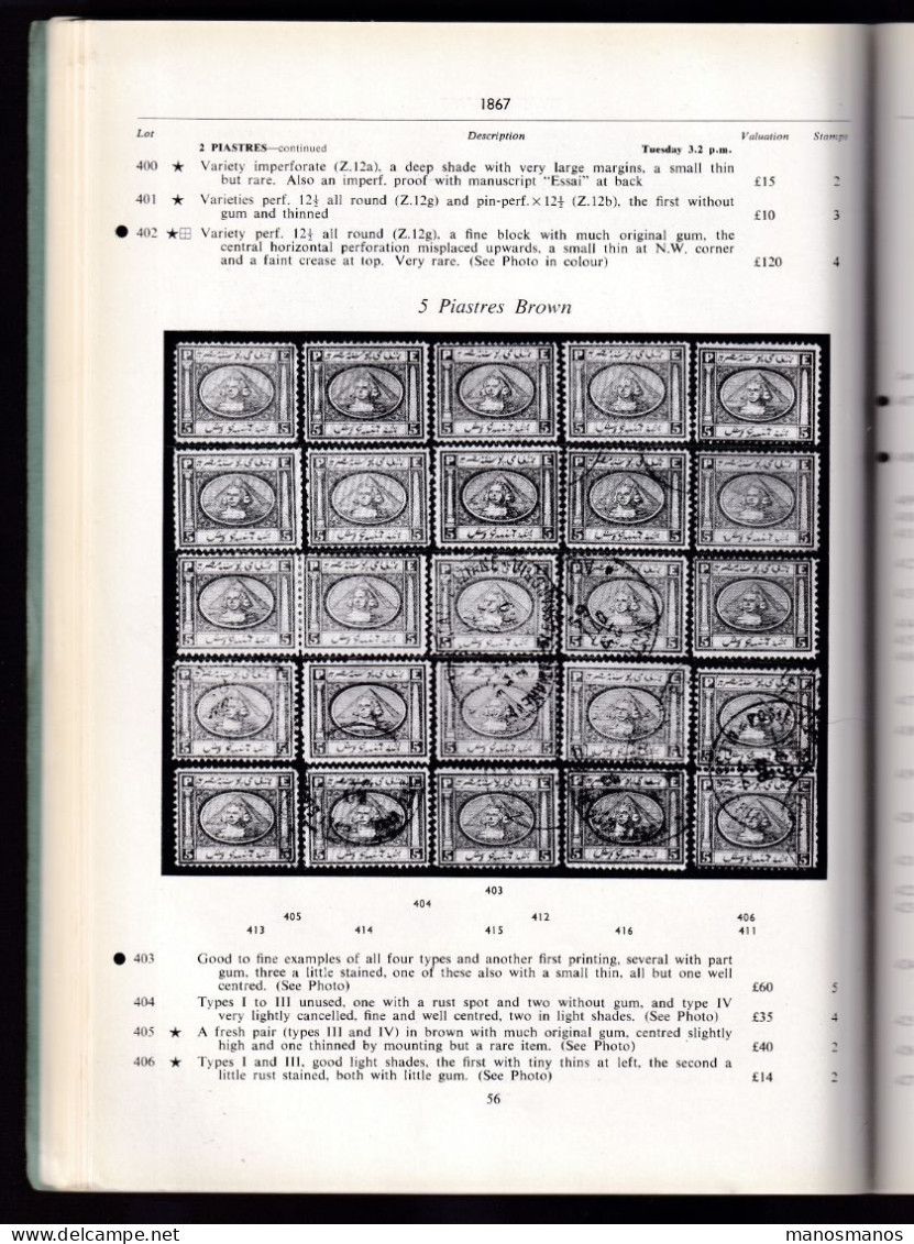 DDEE 930 -- EGYPT Exceptional Collection Dr. William Byam - Auction Catalogue 126 Pg - Robson Lowe London 1961 - Auktionskataloge