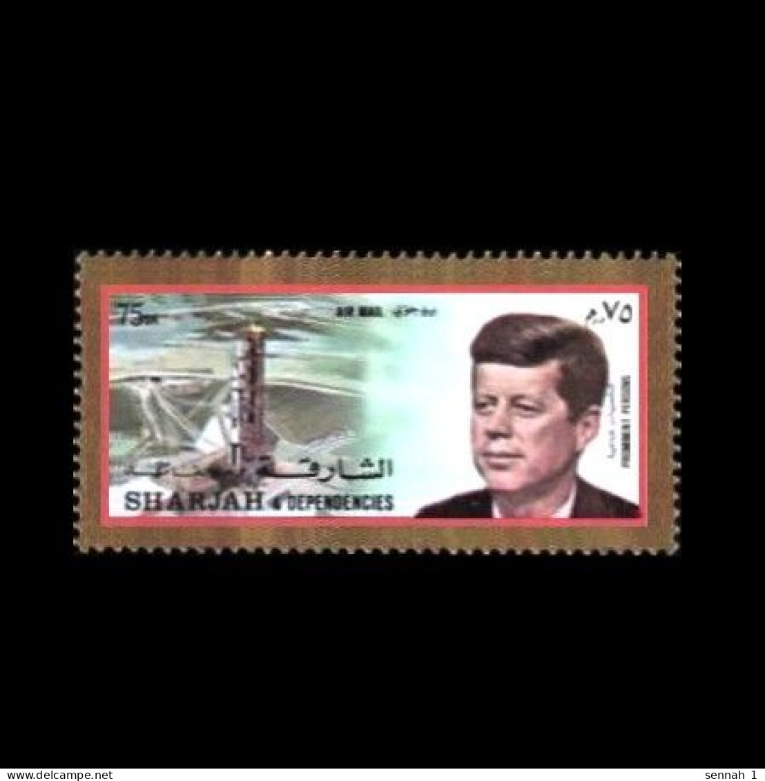 Sharjah: 'John F. Kennedy – Launch Of A Saturn-5 Rocket In Cape Canaveral [Kennedy Space Center], 1972', Mi 899A ** - Kennedy (John F.)