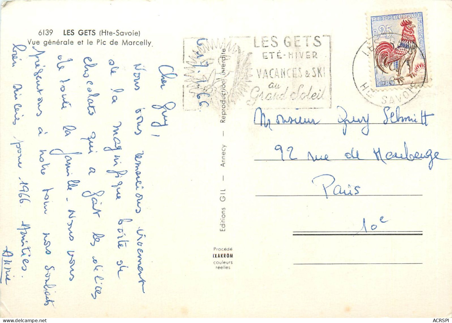 HAUTE SAVOIE LES GETS VUE GENERALE ET LE PIC DE MARCELLY (scan Recto-verso) KEVREN0502 - Les Gets