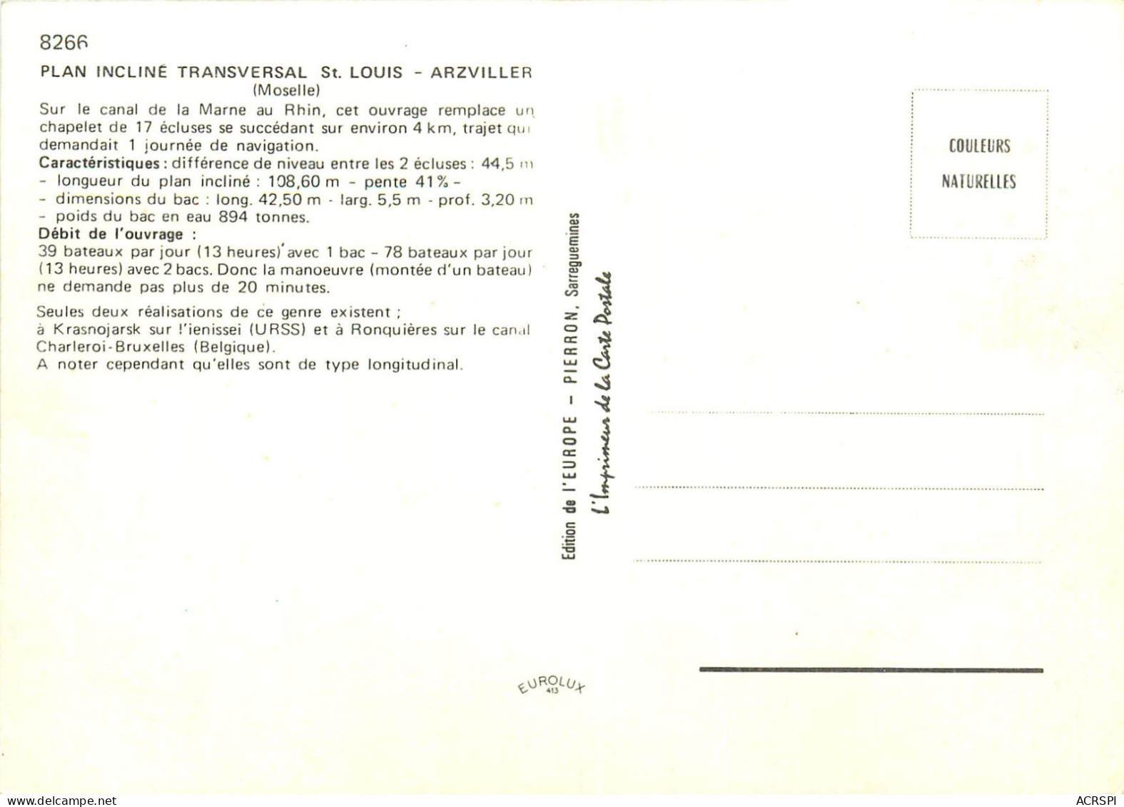 MOSELLE ARZVILLER ECLUSE (scan Recto-verso) KEVREN0533 - Arzviller