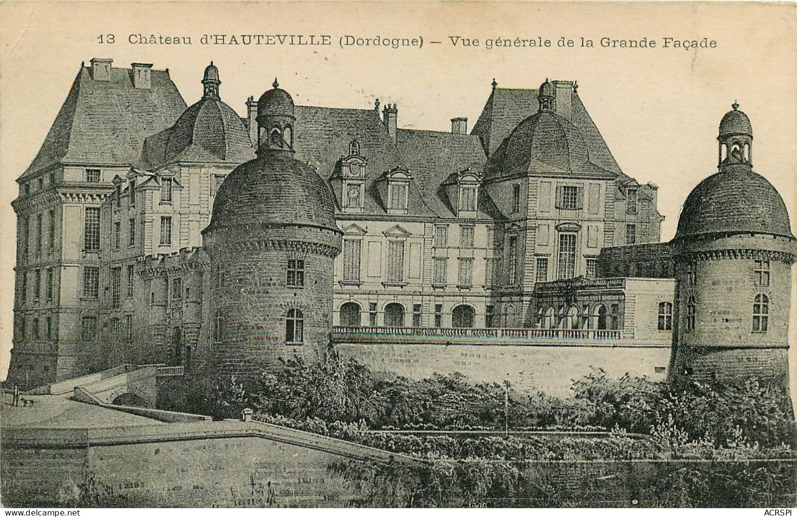 DORDOGNE D'HAUTEVILLE VUE GENERALE DE LA GRANDE FACADE(scan Recto-verso) KEVREN0567 - Thiviers