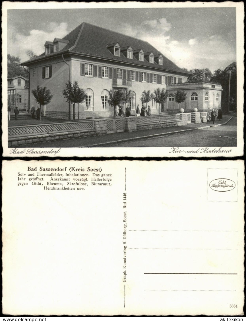 Ansichtskarte Bad Sassendorf Kur Und Badehaus 1930 - Bad Sassendorf