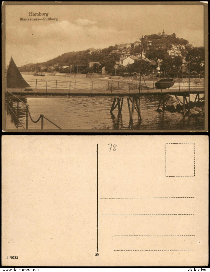 Ansichtskarte Blankenese-Hamburg Süllberg Von Der Elbe Aus Gesehen 1910 - Blankenese