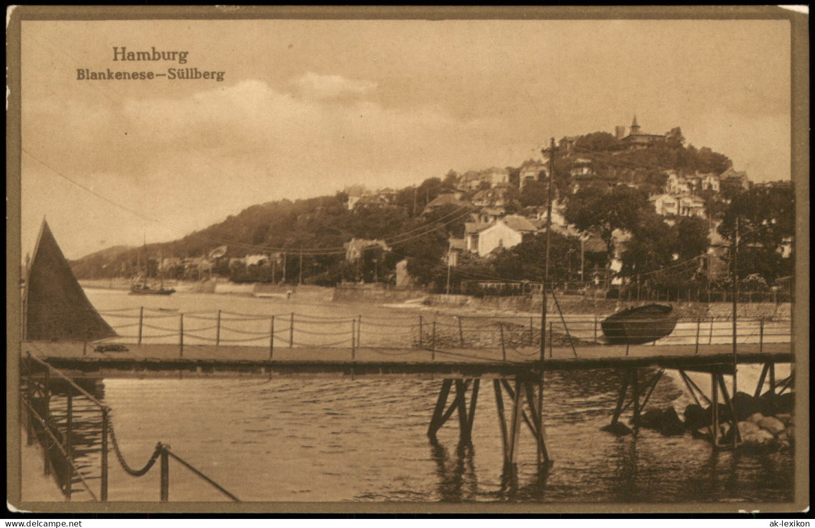 Ansichtskarte Blankenese-Hamburg Süllberg Von Der Elbe Aus Gesehen 1910 - Blankenese