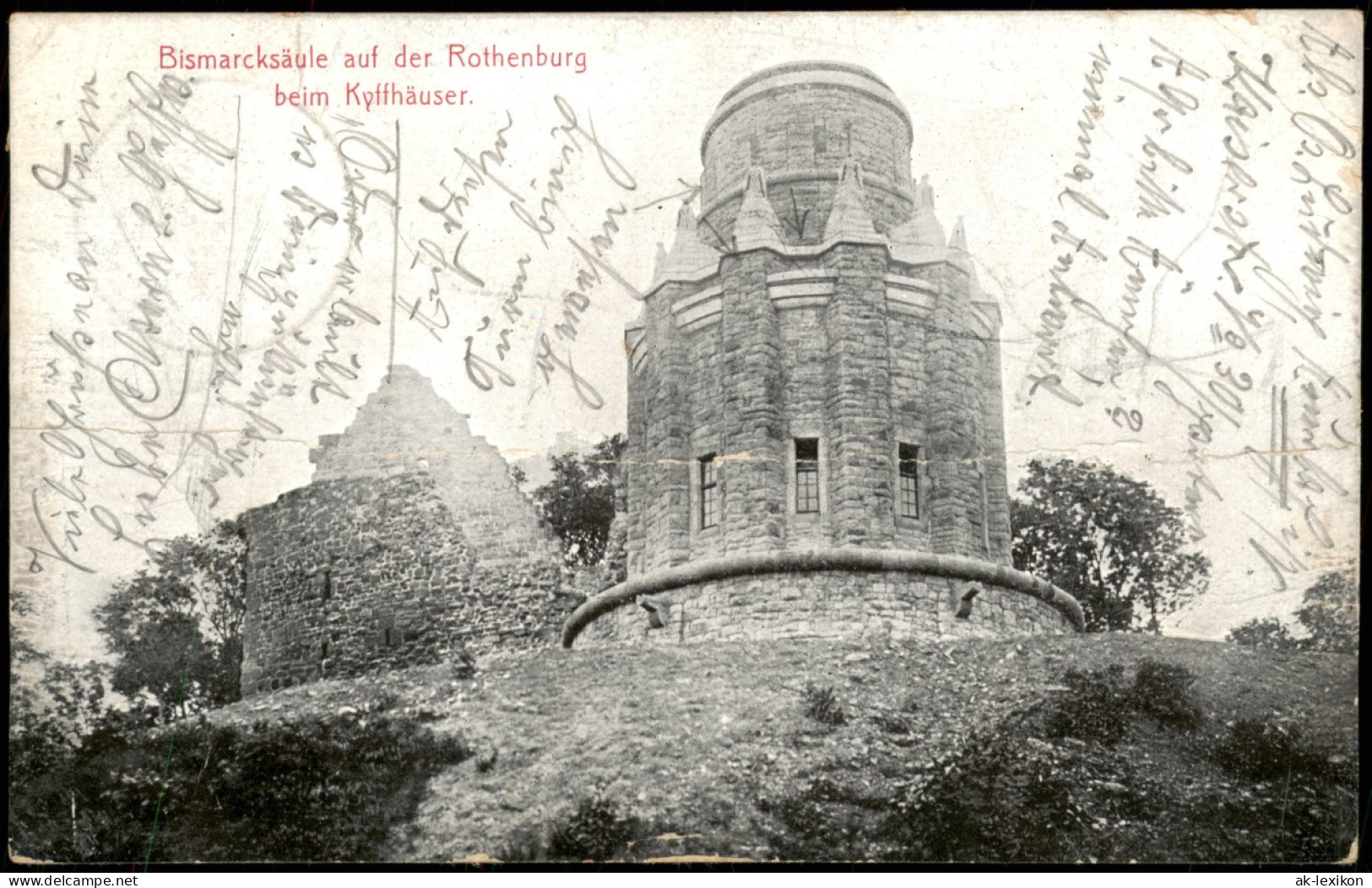 Steinthaleben-Kyffhäuserland Bismarcksäule Rothenburg Kyffhäuser 1910 - Kyffhäuser