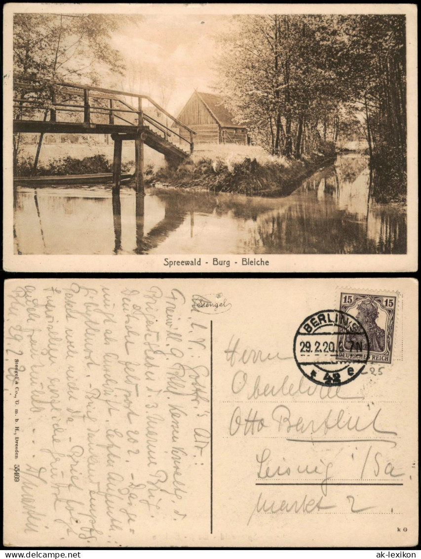 Ansichtskarte Burg (Spreewald) Spreewald - Burg - Bleiche 1920 - Burg (Spreewald)