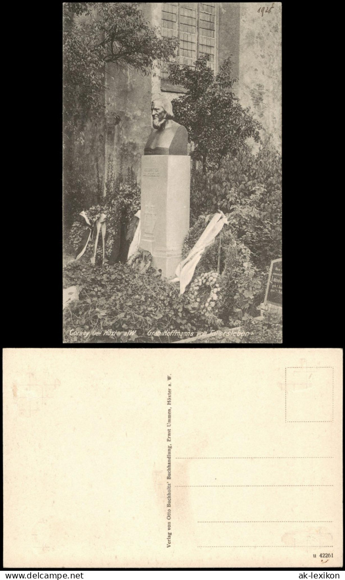 Höxter (Weser) Schloß Kloster - Grab Hoffmann Von Fallersleben 1923 - Hoexter