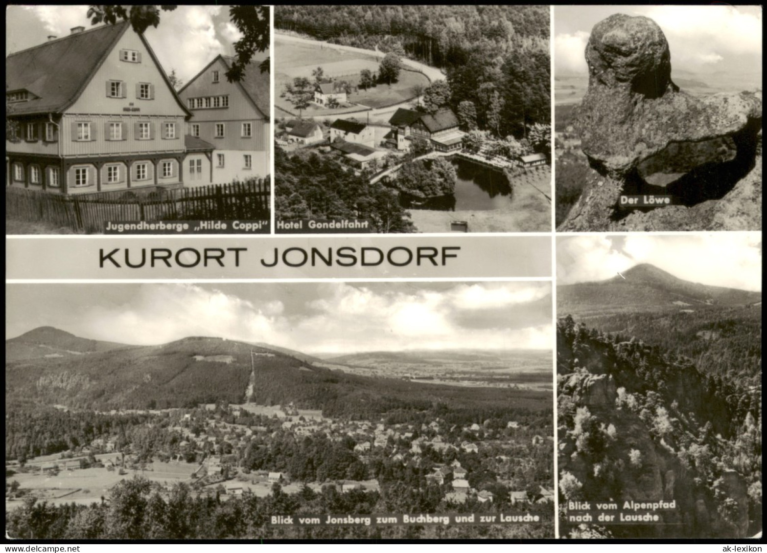 Ansichtskarte Jonsdorf Jugendherberge Hilde Coppi Hotel Gondelfahrt Uvm 1974 - Jonsdorf