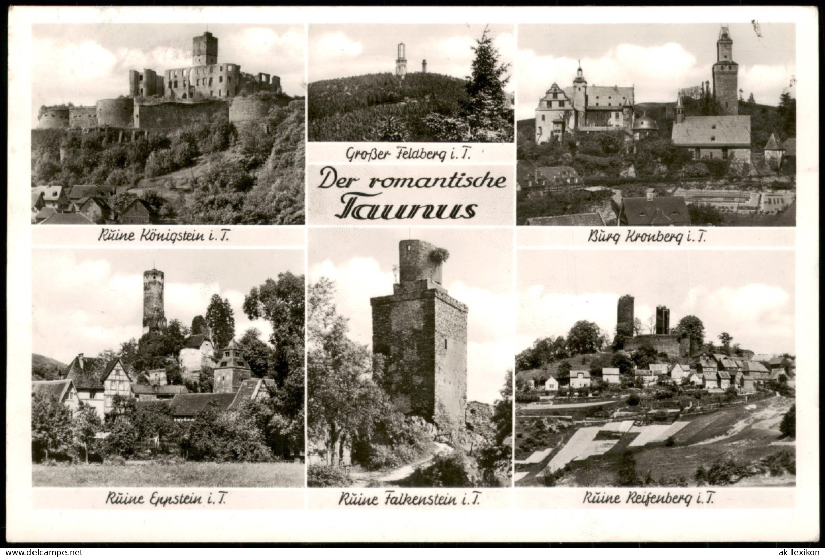 Ansichtskarte Königstein (Taunus) Taunus MB Kronberg Falkenstein 1954 - Koenigstein