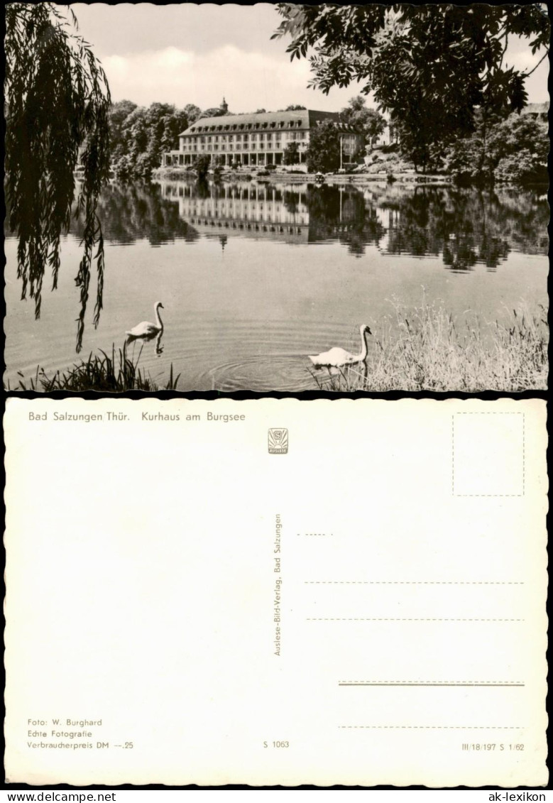Ansichtskarte Bad Salzungen Kurhaus Am Burgsee Zur DDR-Zeit 1962 - Bad Salzungen