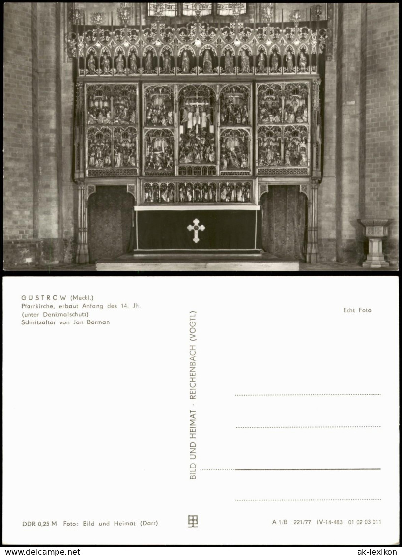 Ansichtskarte Güstrow Pfarrkirche Schnitzaltar Von Jan Borman 1977 - Guestrow