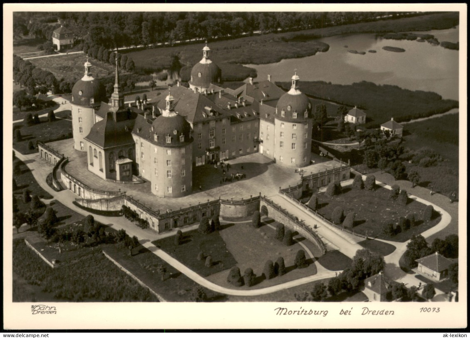 Ansichtskarte Moritzburg Luftbild Jagdschloß 1980 Walter Hahn:10073 - Moritzburg