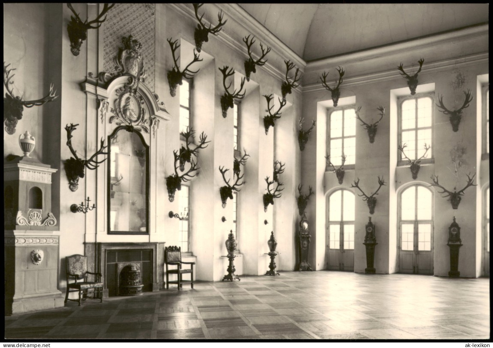 Moritzburg Schloß Moritzburg Barockmuseum Speisesaal Mit Kapitalen Geweihen 1967 - Moritzburg