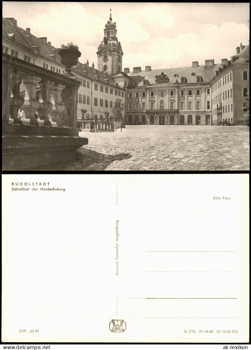 Ansichtskarte Rudolstadt Schloss Heidecksburg Schloss-Hof DDR Postkarte 1975 - Rudolstadt