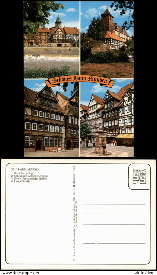 Ansichtskarte Hann. Münden Schloß, Lange Straße, Kasseler Schlagd 1989 - Hannoversch Muenden