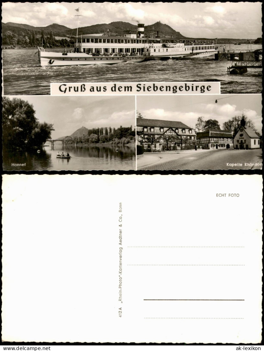 Ansichtskarte Rhöndorf-Bad Honnef Rheindampfer,Partie An Der Kapelle 1958 - Bad Honnef