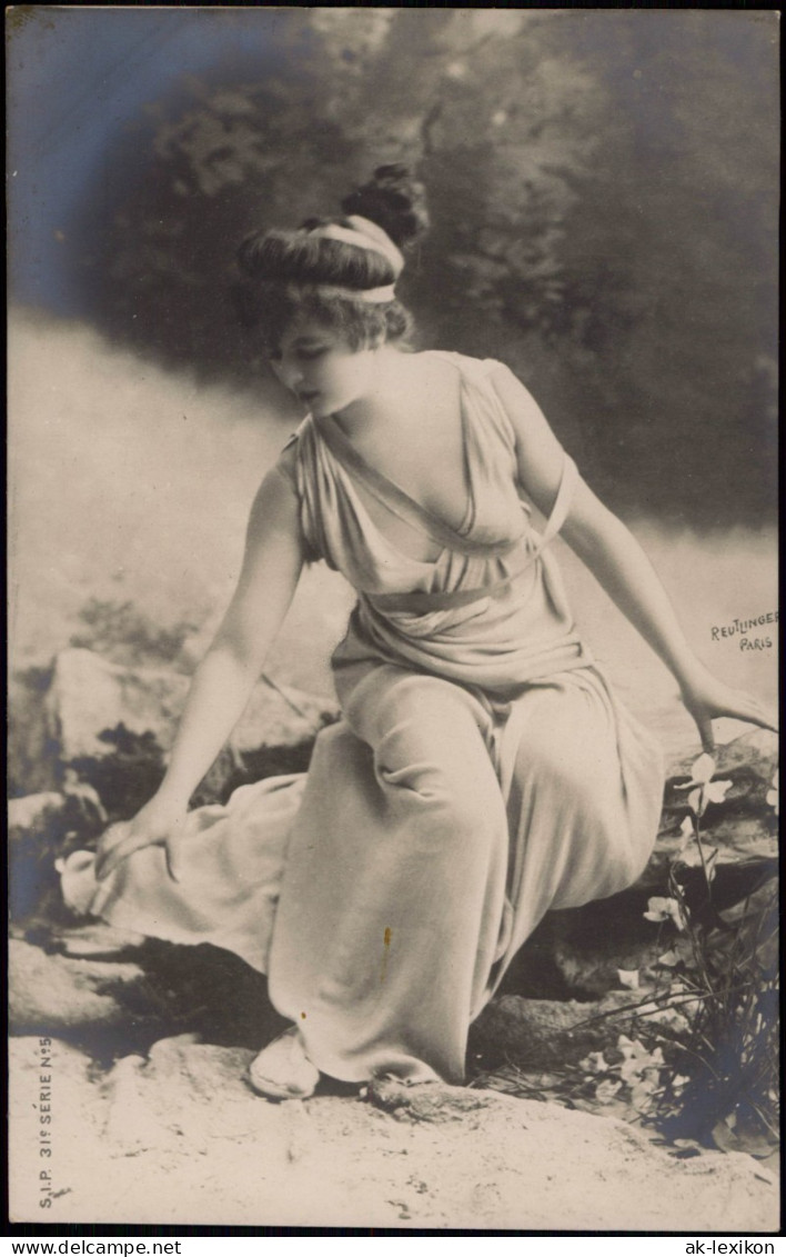 Frühe Fotokunst Fotomontage Frau Mädchen Hübsch Gekleidet 1900 - Non Classés
