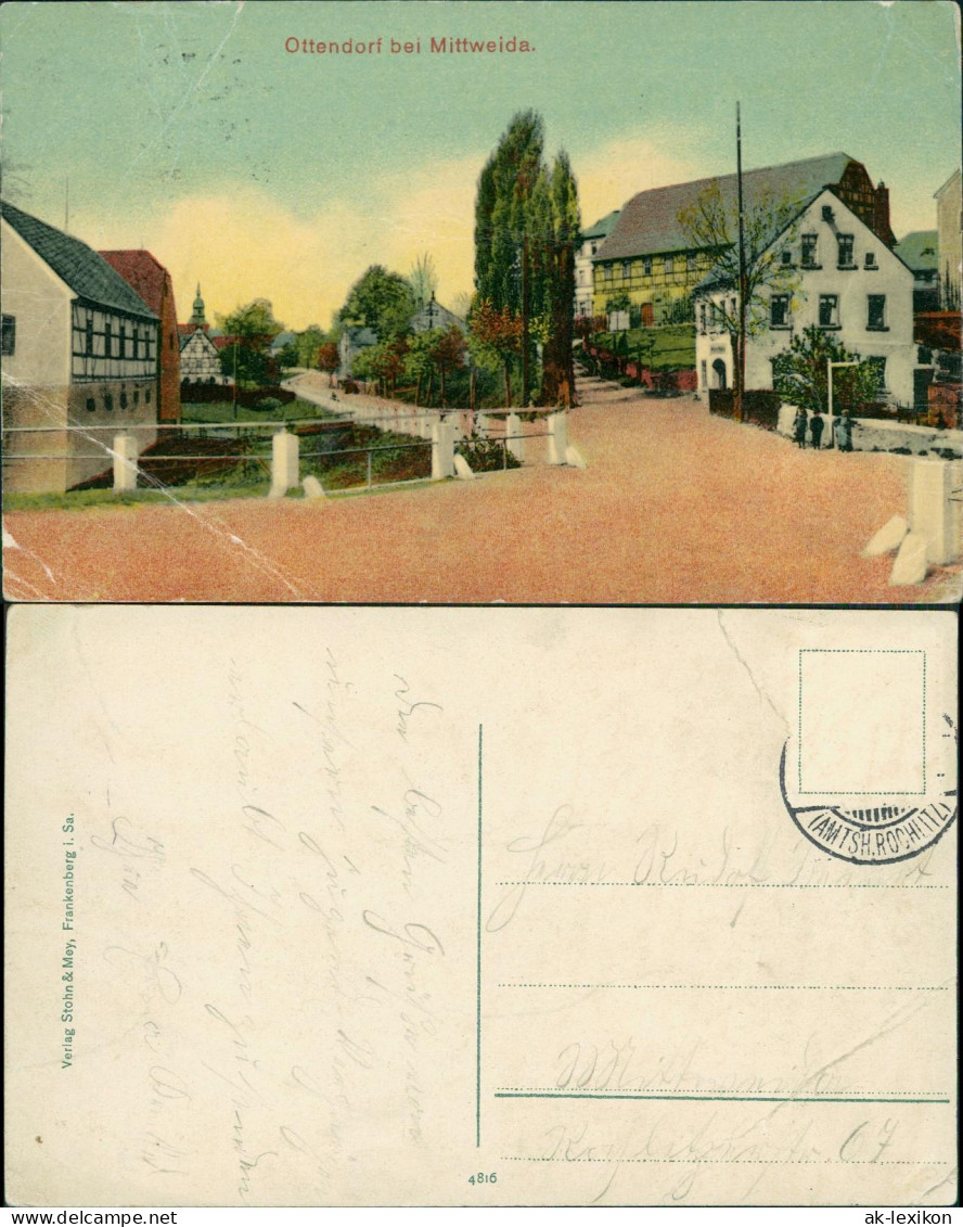 Ansichtskarte Ottendorf-Hainichen Straßenpartie - Bei Mittweida 1922 - Hainichen