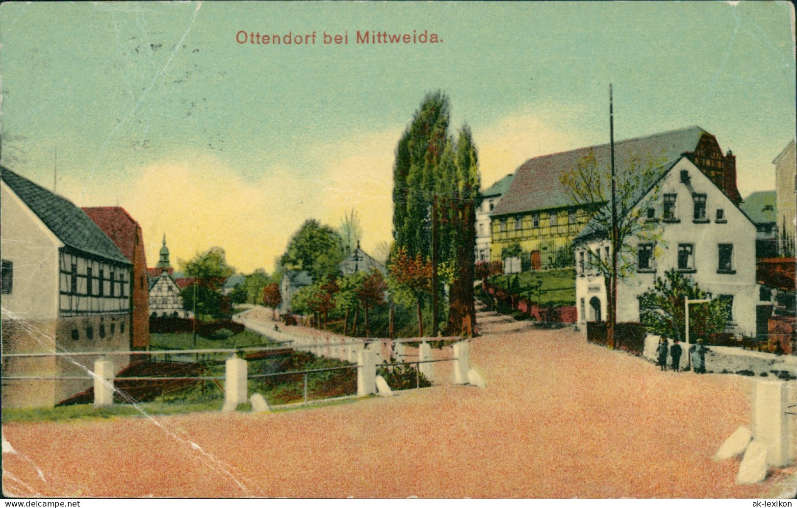 Ansichtskarte Ottendorf-Hainichen Straßenpartie - Bei Mittweida 1922 - Hainichen