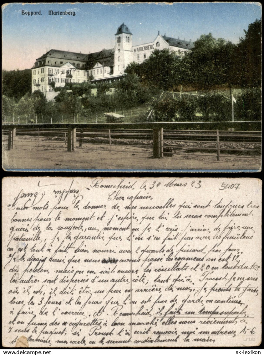 Ansichtskarte Boppard Haus Marienberg 1923 - Boppard