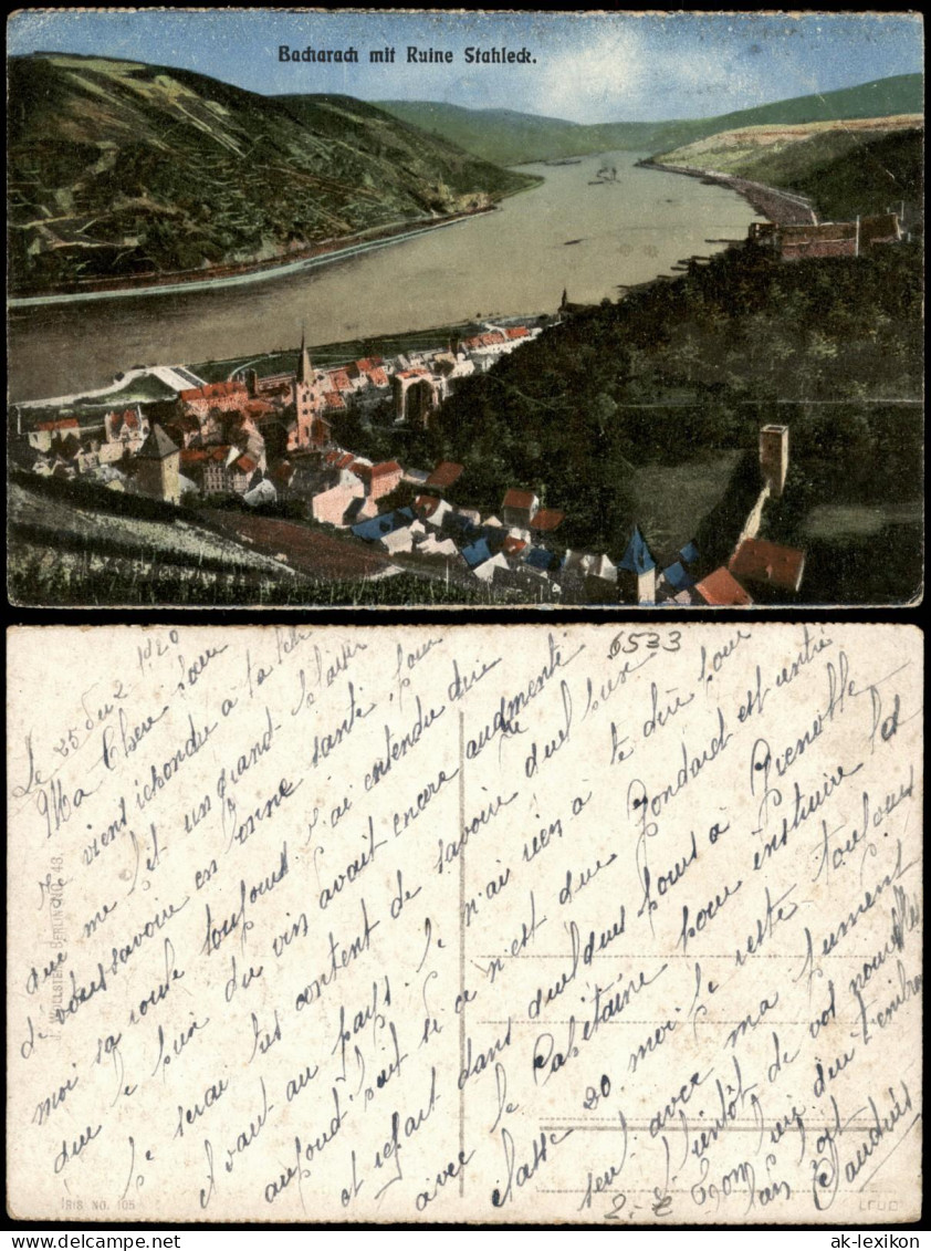 Ansichtskarte Bacharach Panorama-Ansicht Mit Ruine Stahleck 1920 - Bacharach