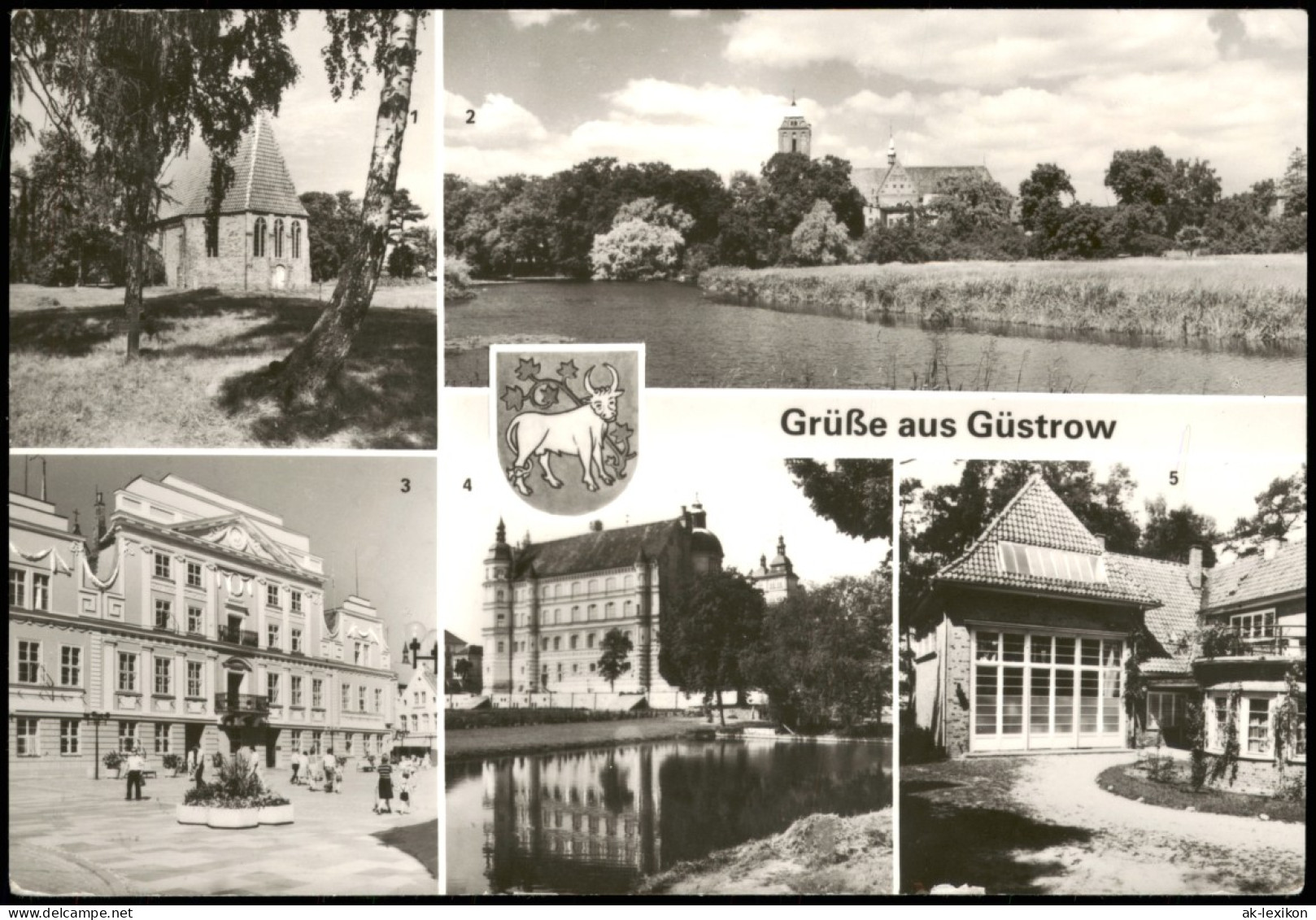Ansichtskarte Güstrow Gedenkstätte, Dom, Rathaus, Schloß 1988 - Guestrow