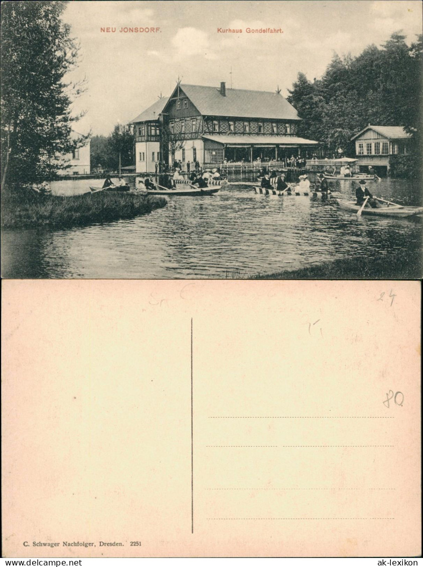 Ansichtskarte Jonsdorf Kurhaus Gondelfahrt. 1917 - Jonsdorf