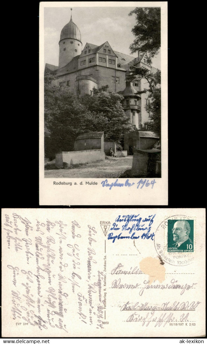 Ansichtskarte Rochsburg-Lunzenau Schloss Rochsburg - Eingang 1963 - Lunzenau