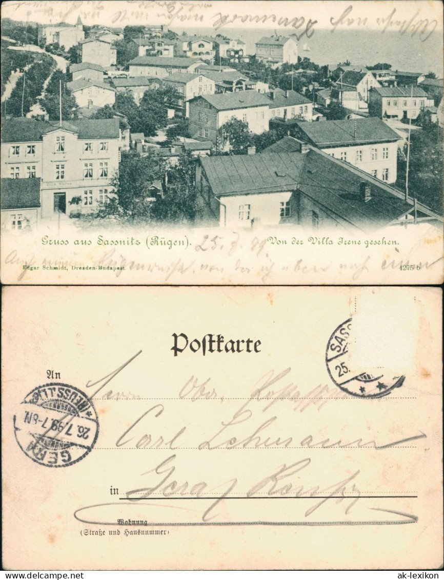 Ansichtskarte Sassnitz Stadtpartie Mit Villen 1899 - Sassnitz