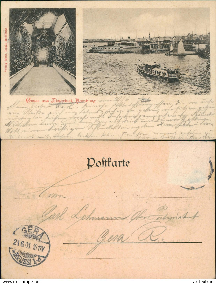 Ansichtskarte Hamburg 2 Bild: Alsterlust, Geschmückter Flur 1901 - Autres & Non Classés