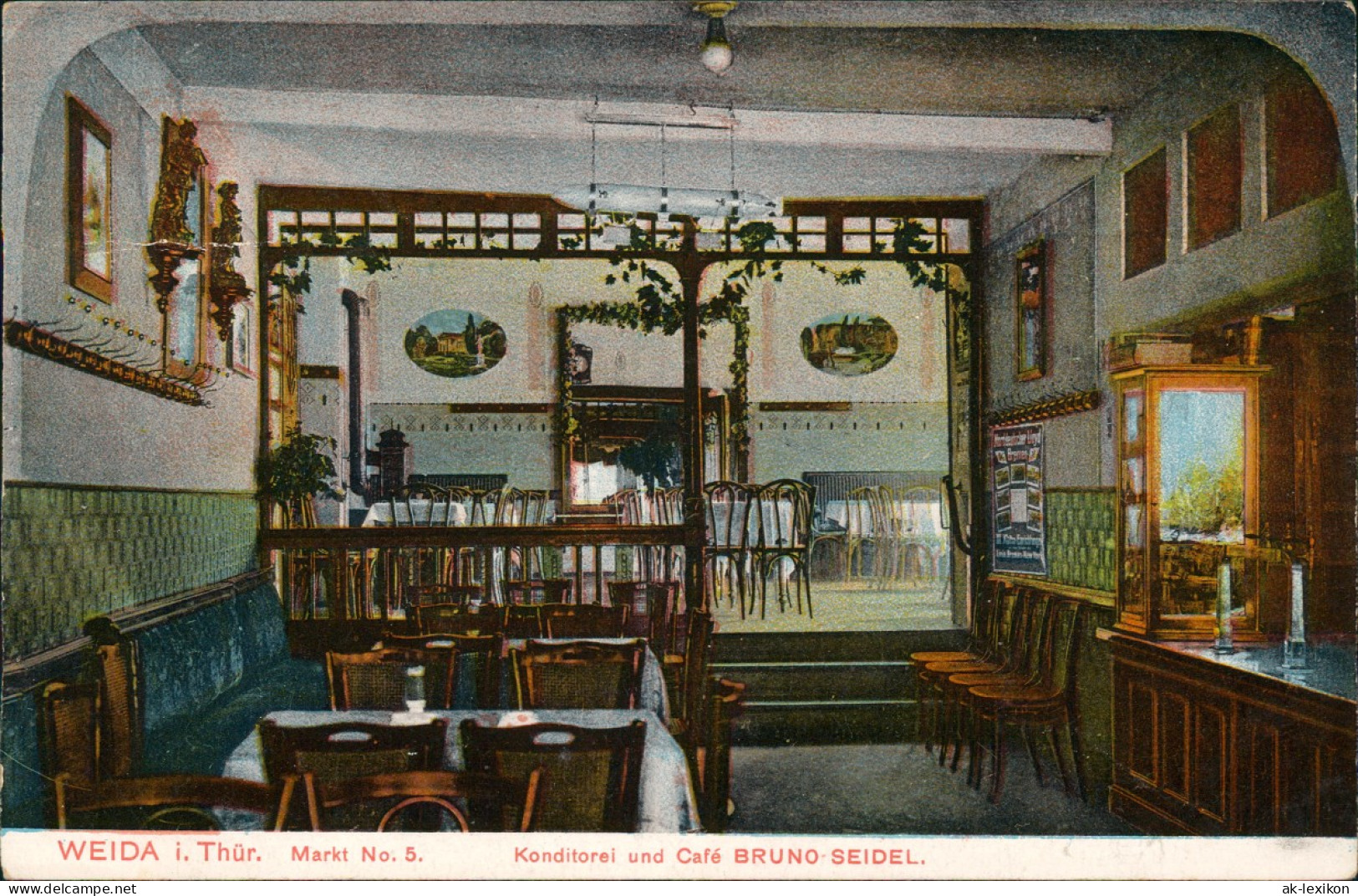 Ansichtskarte Weida (Thüringen) Konditorei Und Café BRUNO-SEIDEL. Markt 1916 - Weida