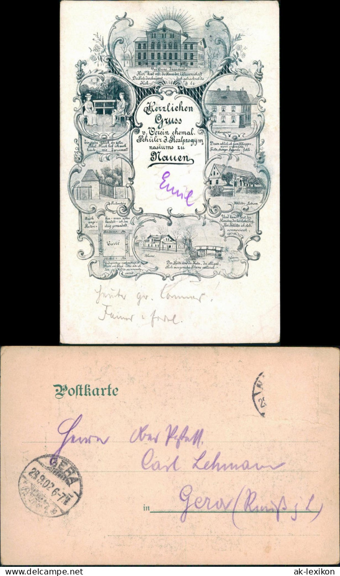 Ansichtskarte Nauen MB Realgymnasium MB Verein Ehe. Schüler 1902 - Nauen