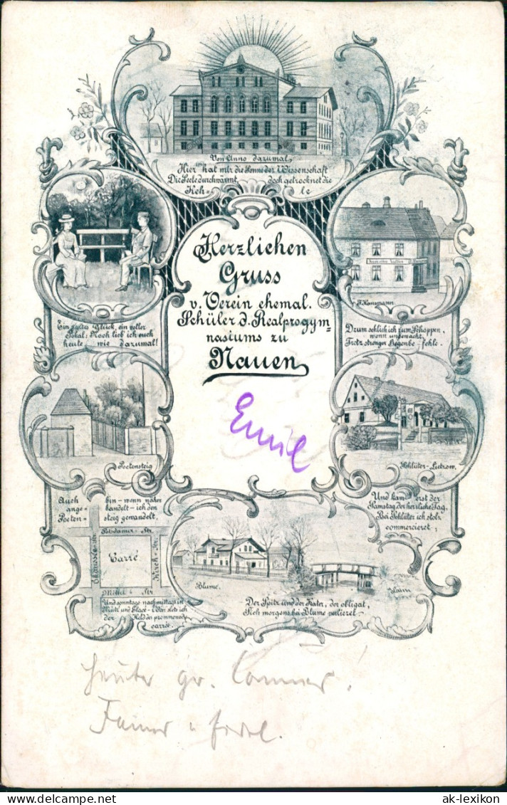 Ansichtskarte Nauen MB Realgymnasium MB Verein Ehe. Schüler 1902 - Nauen