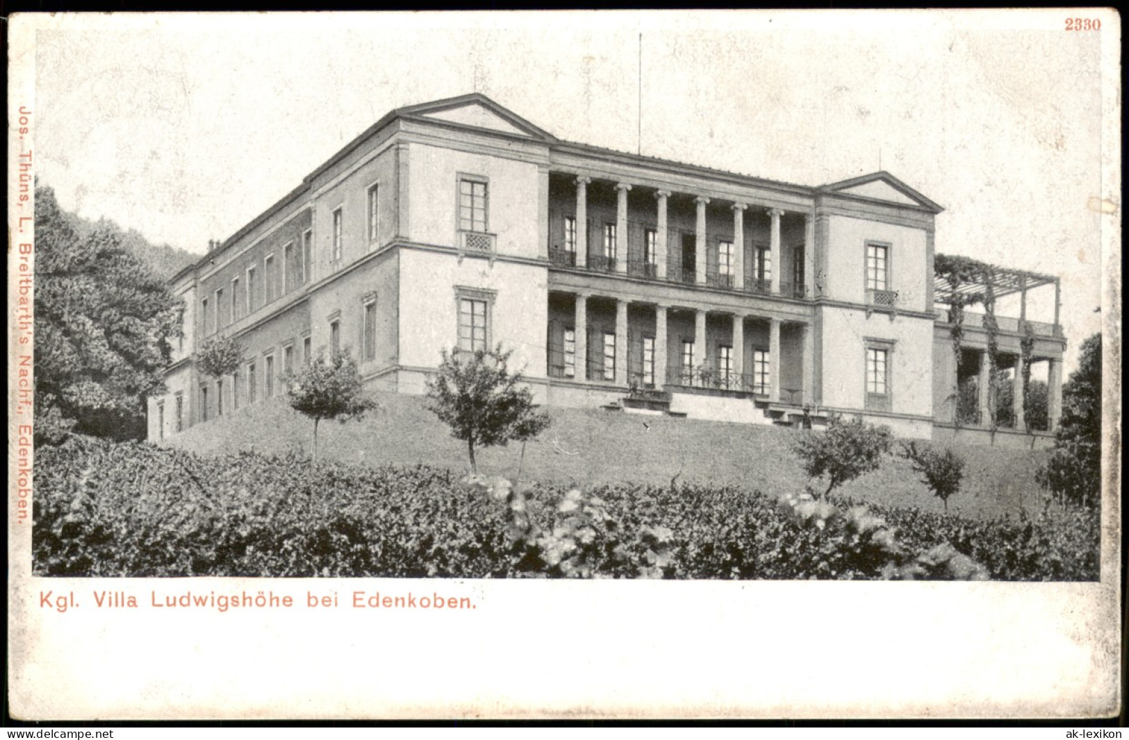 Ansichtskarte Edenkoben Kgl. Villa Ludwigshöhe Bei Edenkoben 1912/0000 - Edenkoben