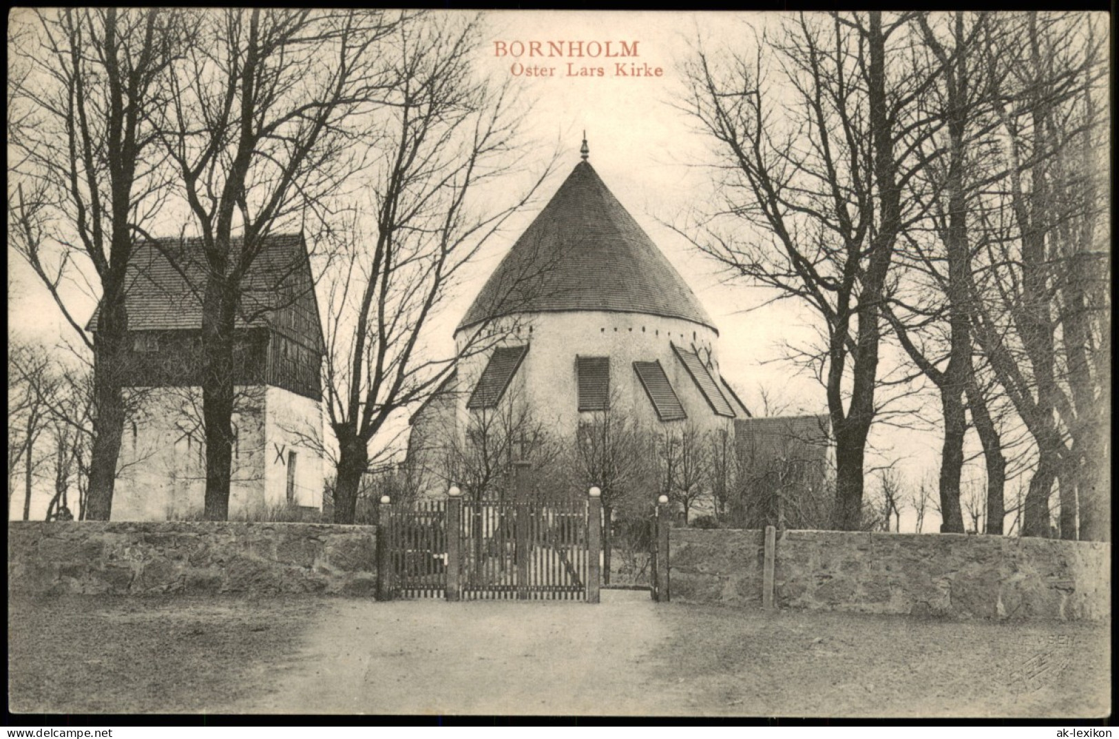 Postcard Bornholm Oster Lars Kirke Kirche Church 1910 - Danemark